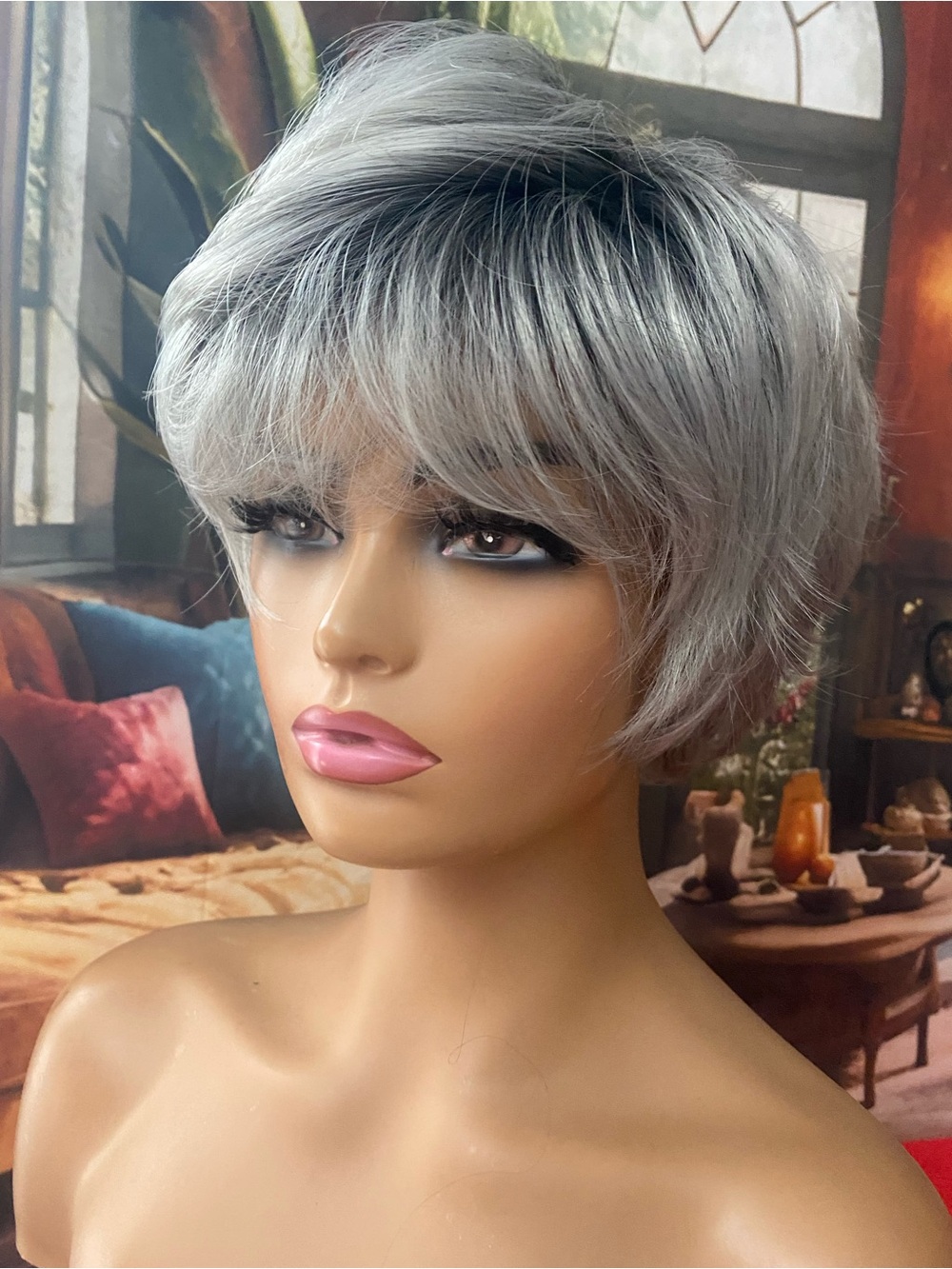 CLEARANCE Silver Short Pixie Wig